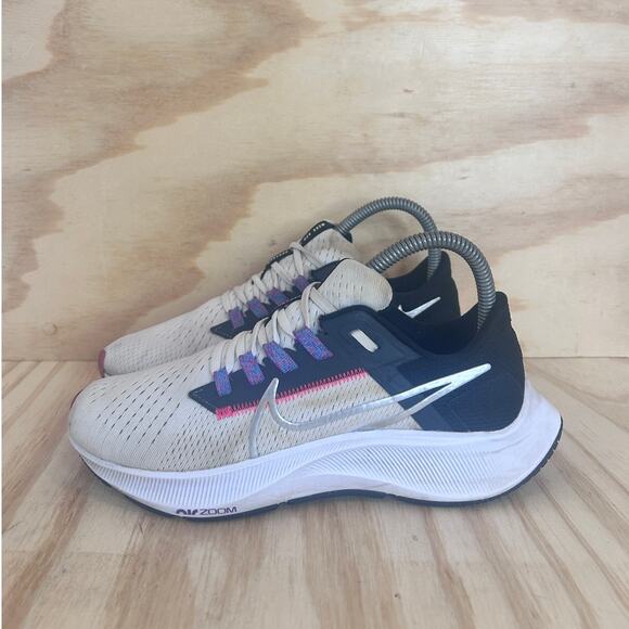 Nike - Air Zoom Pegasus 38 - Running Shoes -White/Blue -Women's - 6 - CW7358-101 - Picture 3 of 9